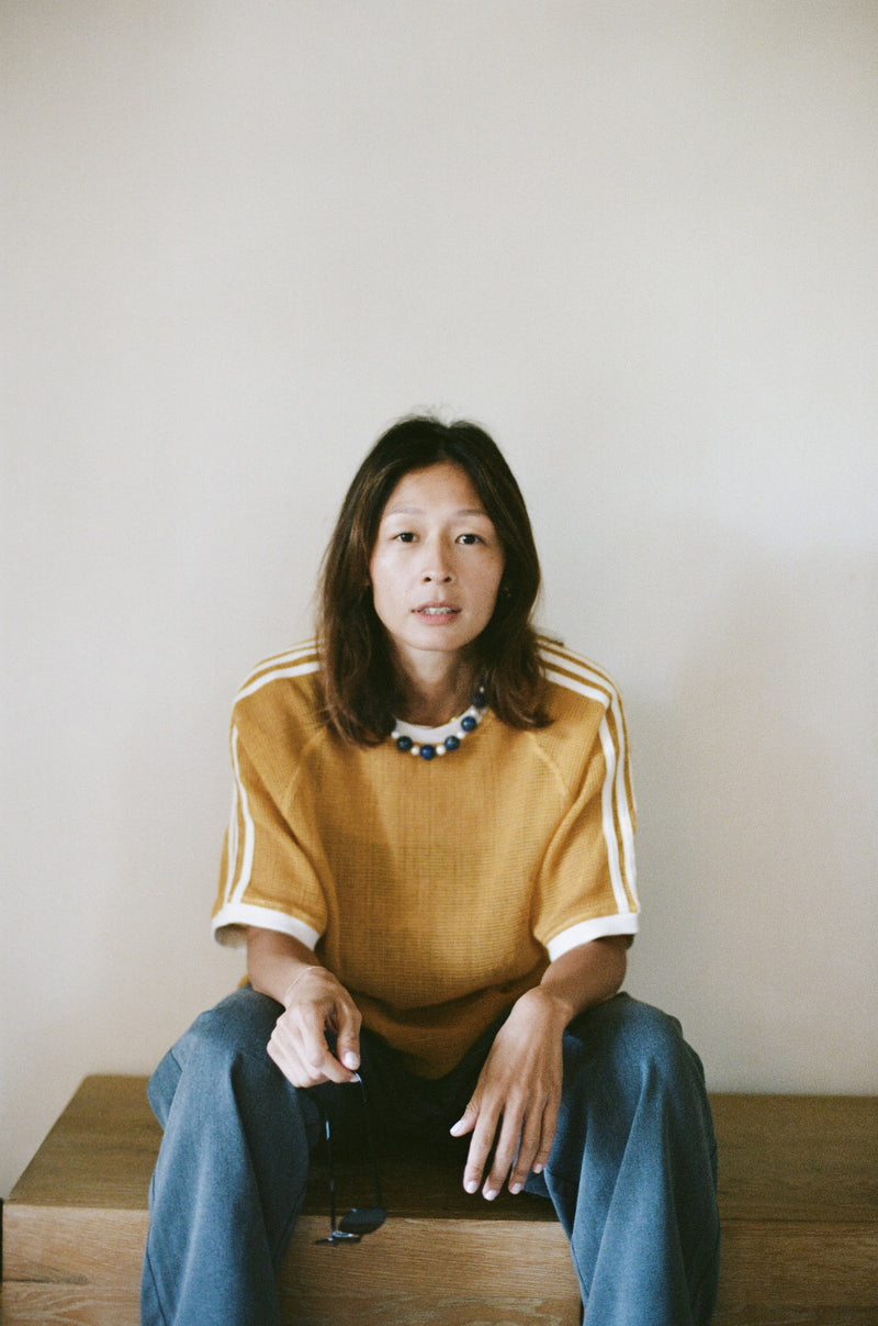 WOMENS MESH RACER TEE <BR> YELLOW