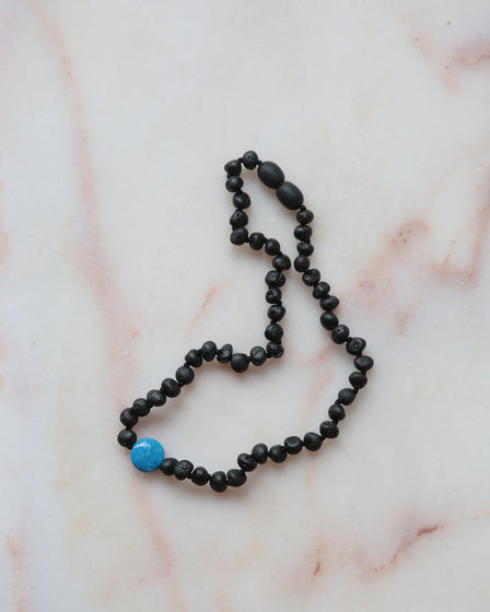 TURQUOISE AND RAW BLACK AMBER