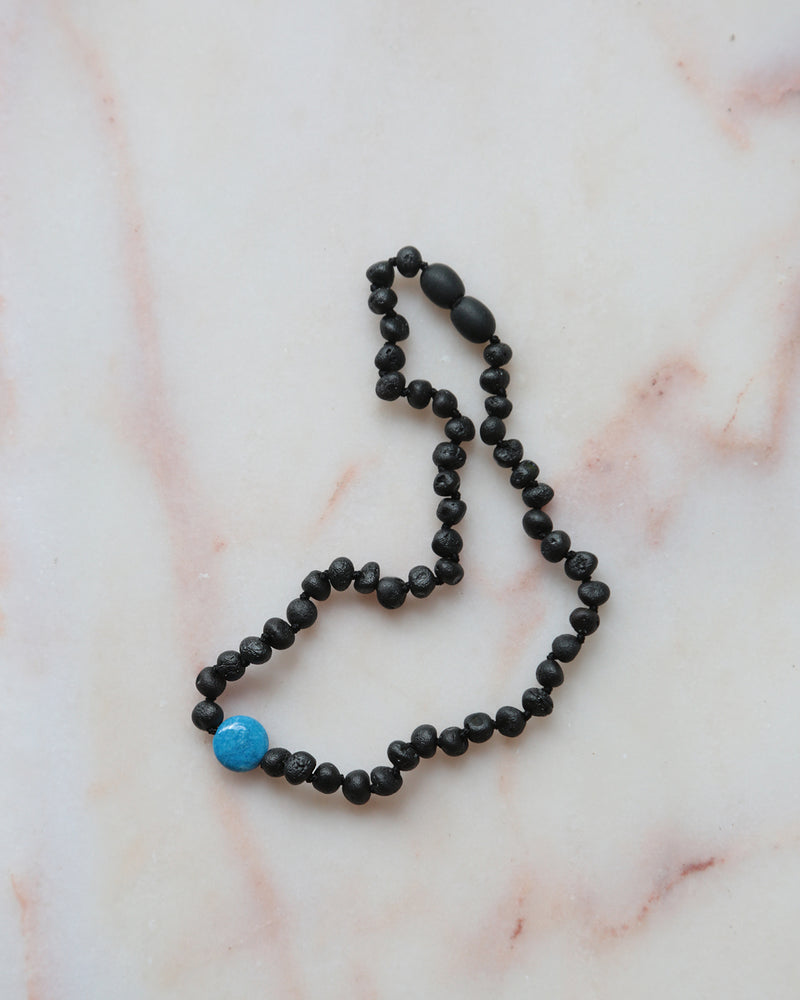 TURQUOISE AND RAW BLACK AMBER