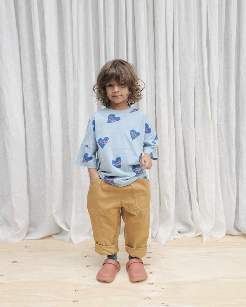 OVERSIZED TEE - BLUE LOGO HEARTS