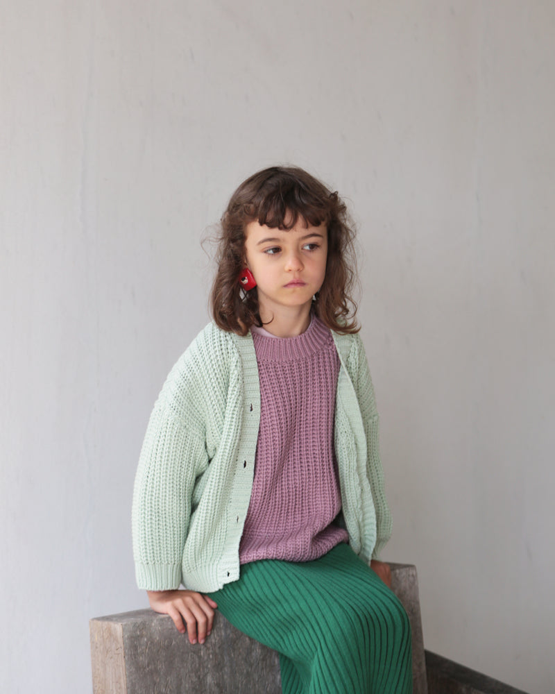 CHUNKY CARDIGAN - SAGE