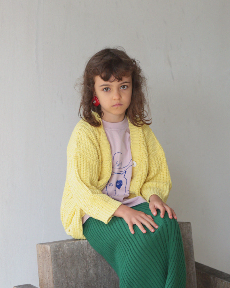 CHUNKY CARDIGAN - LEMON SORBET