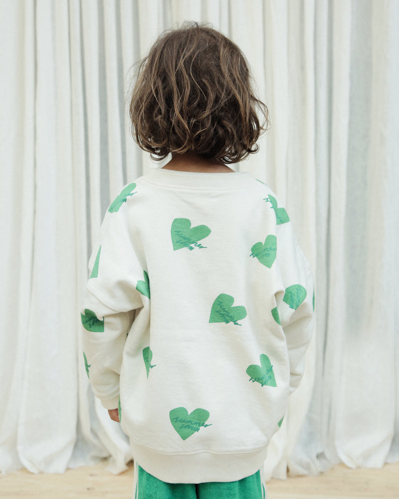 RELAXED SWEATSHIRT - GREEN LOGO HEART