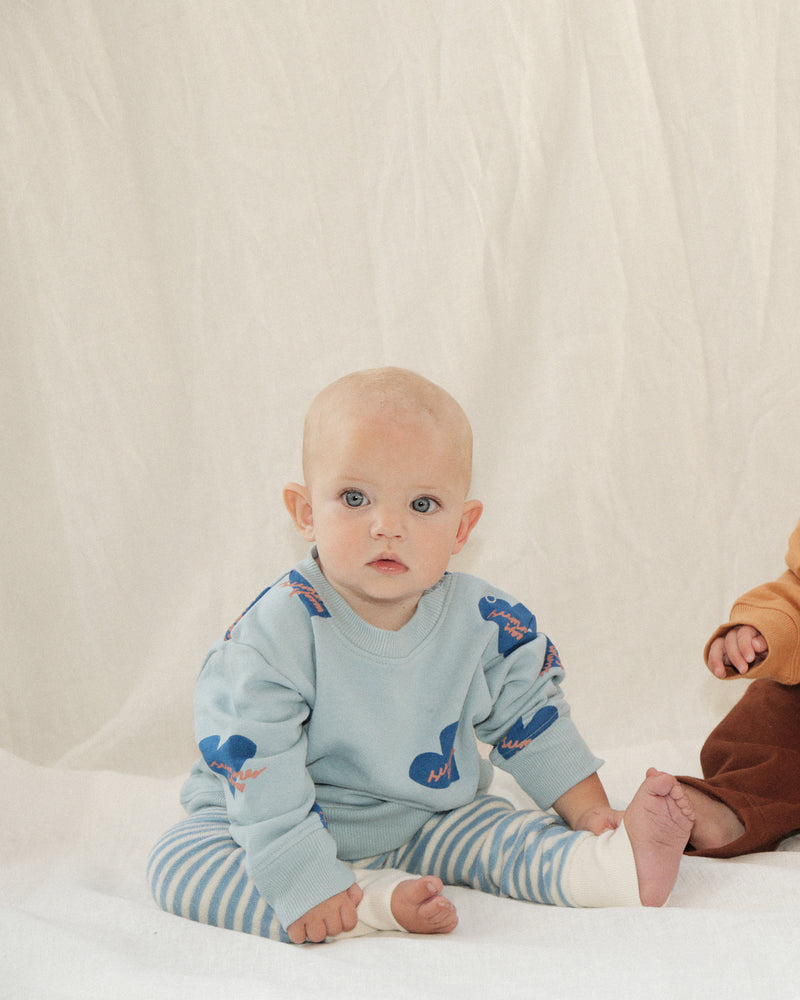 BABY TERRY LEGGING - BLUE STRIPE