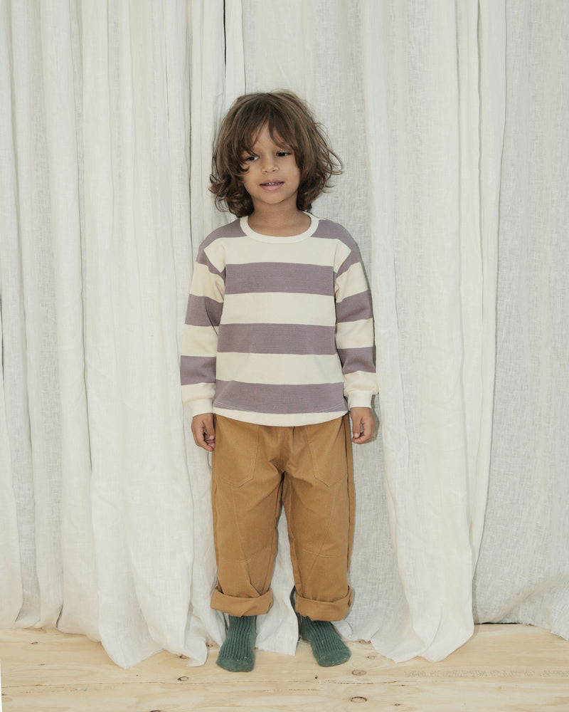 WAFFLE LONG SLEEVE - PURPLE BIG STRIPE