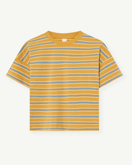 OVERSIZED TEE - MUSTARD STRIPE