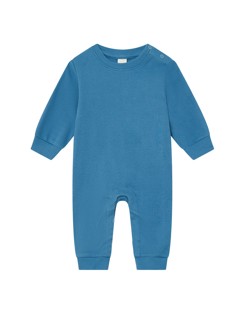 RIBBED ROMPER - OCEAN BLUE