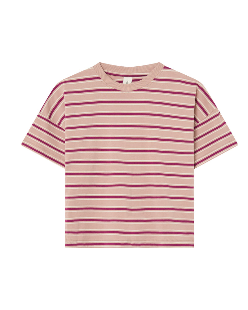 OVERSIZED TEE - ROSE RETRO STRIPE