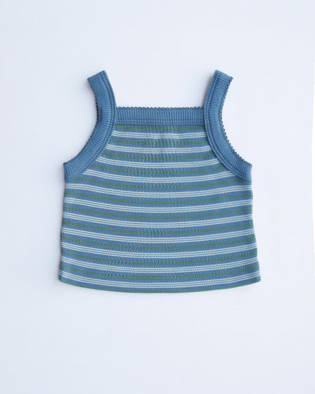 CLASSIC SINGLET - GREEN RETRO STRIPE