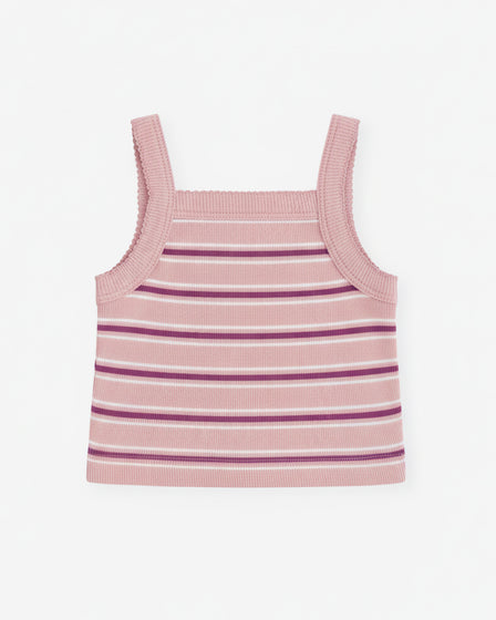 CLASSIC SINGLET - ROSE RETRO STRIPE