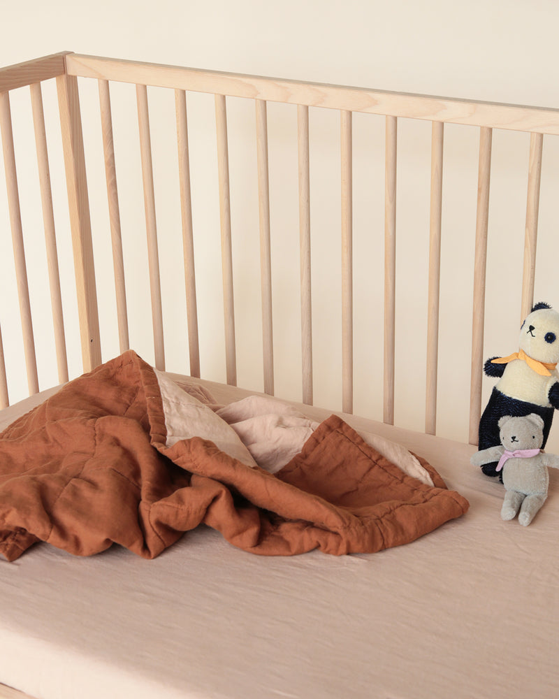 MINI QUILTED DUVET/PLAYMAT - TOBACCO & BISCUIT