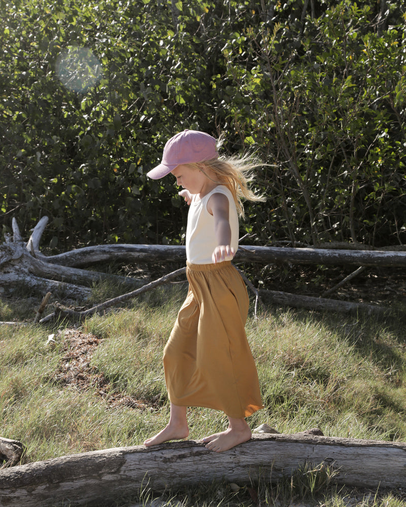 GIRLS COTTON SKIRT - MUSTARD