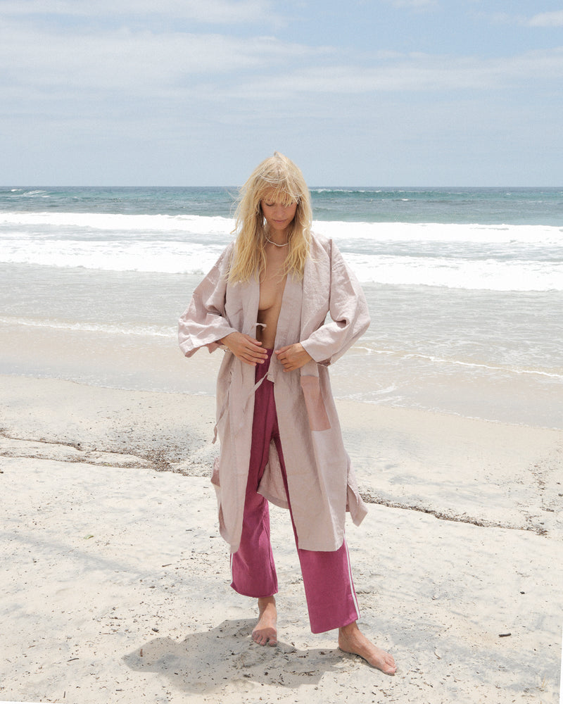 WOMEN'S RELAXED KIMONO ROBE - ROSA