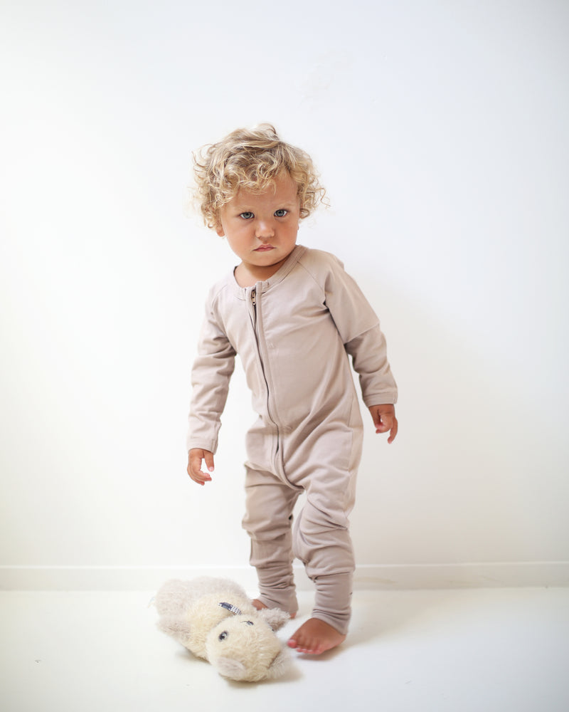 ZIP-UP ROMPER - MUSHROOM
