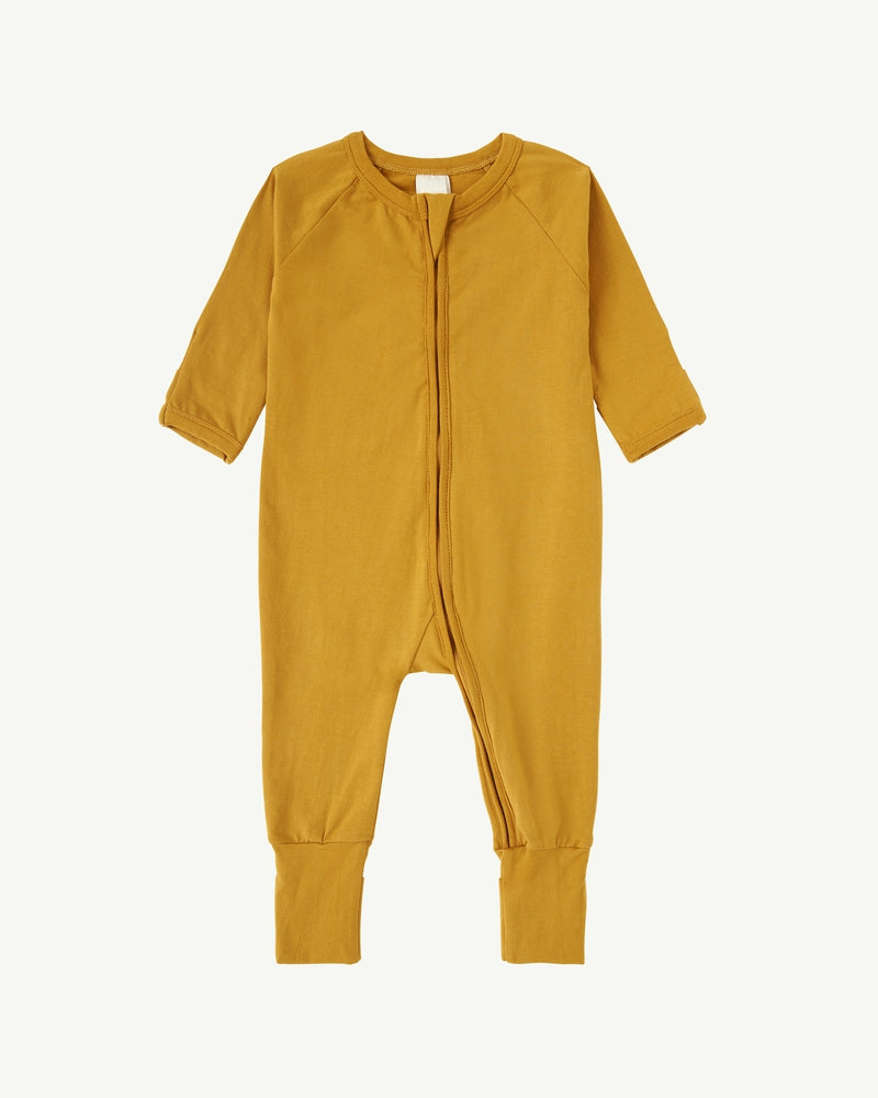 ZIP-UP ROMPER - MUSTARD