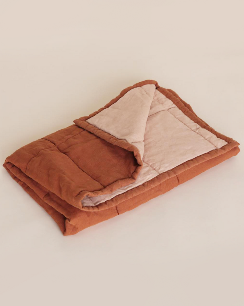 MINI QUILTED DUVET/PLAYMAT - TOBACCO & BISCUIT