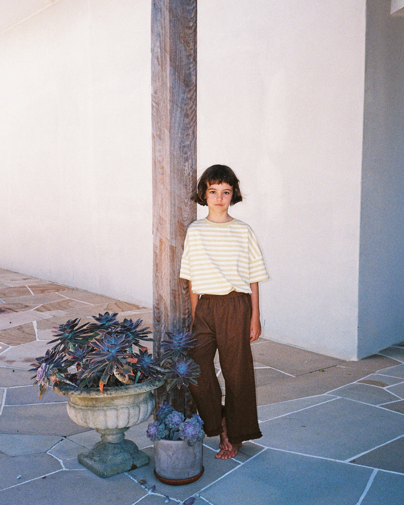 GIRLS FRILL PANT - RUST