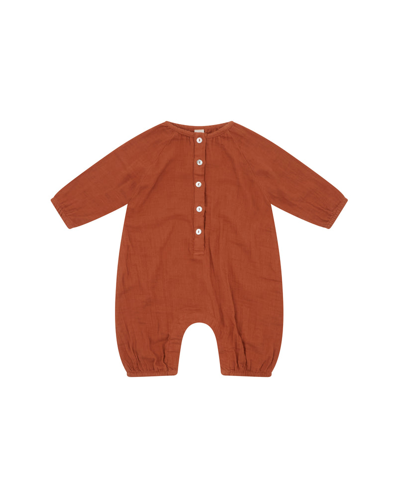 COTTON ROMPER - PECON BROWN