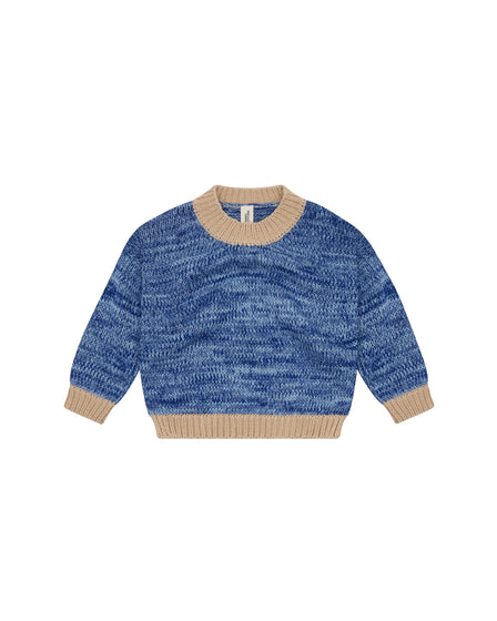 KNITTED PULLOVER - MARBLE BLUE