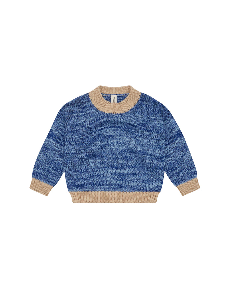 KNITTED PULLOVER - MARBLE BLUE