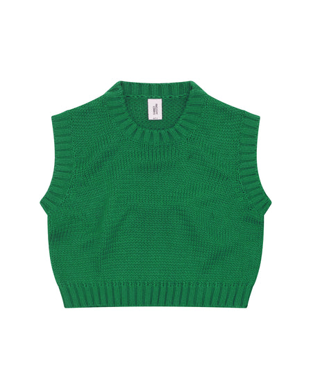 KNITTED VEST - MEADOW GREEN