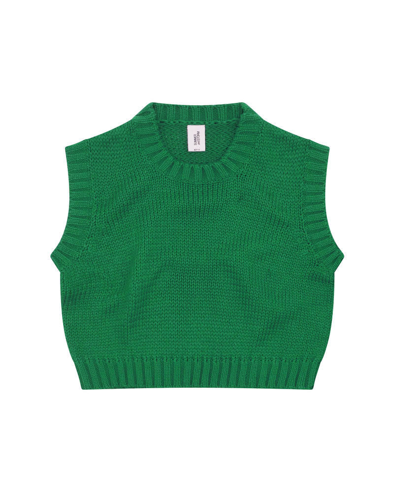 KNITTED VEST - MEADOW GREEN
