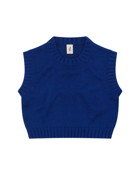 KNITTED VEST - COBALT BLUE