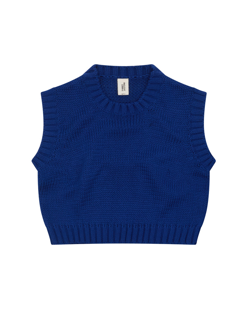 KNITTED VEST - COBALT BLUE