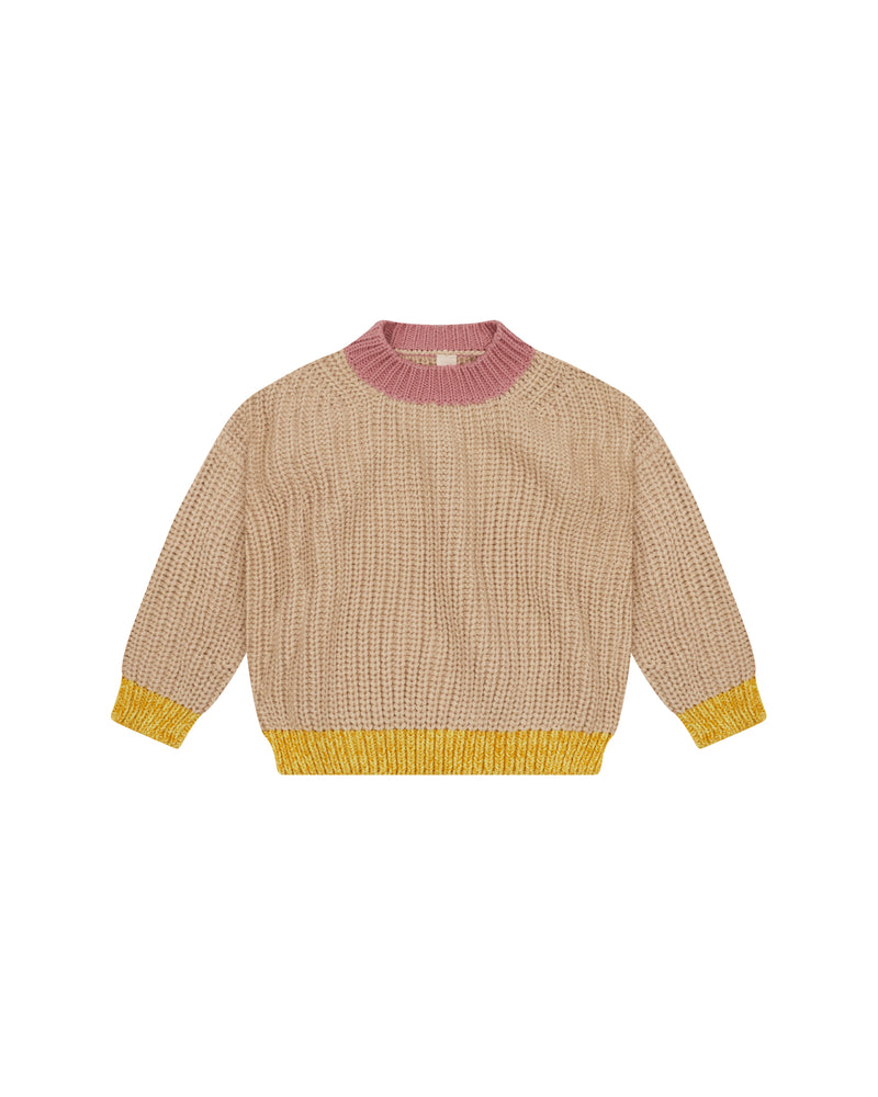 CHUNKY PULLOVER - YELLOW NATURAL PINK