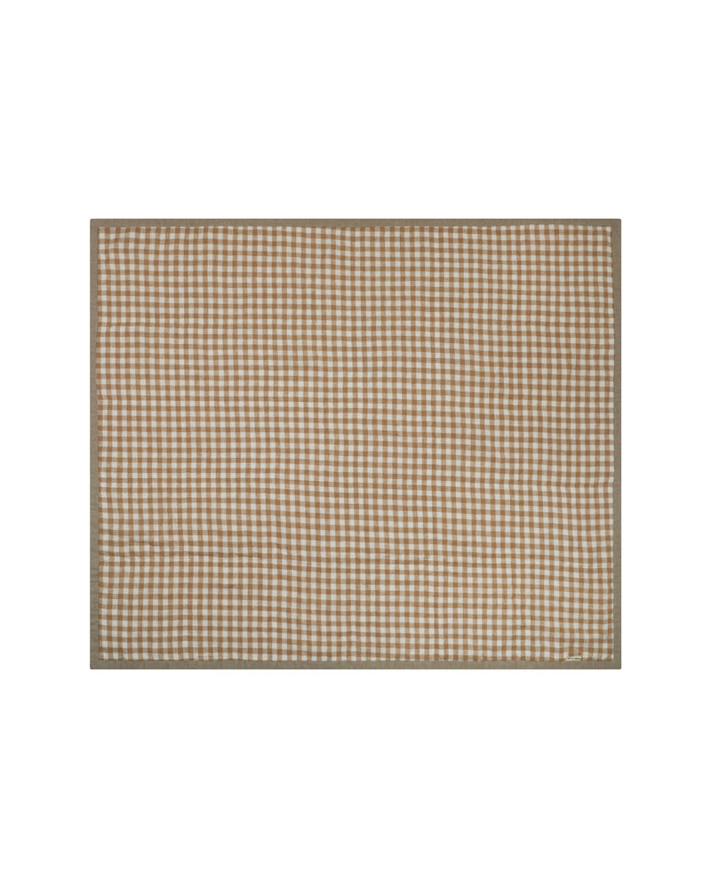 MINI QUILTED DUVET/PLAYMAT - NATURAL GINGHAM