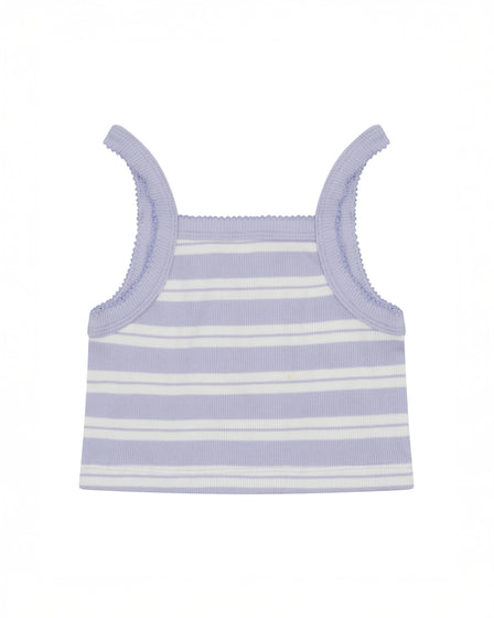 CLASSIC CROPPED SINGLET - LILAC STRIPE