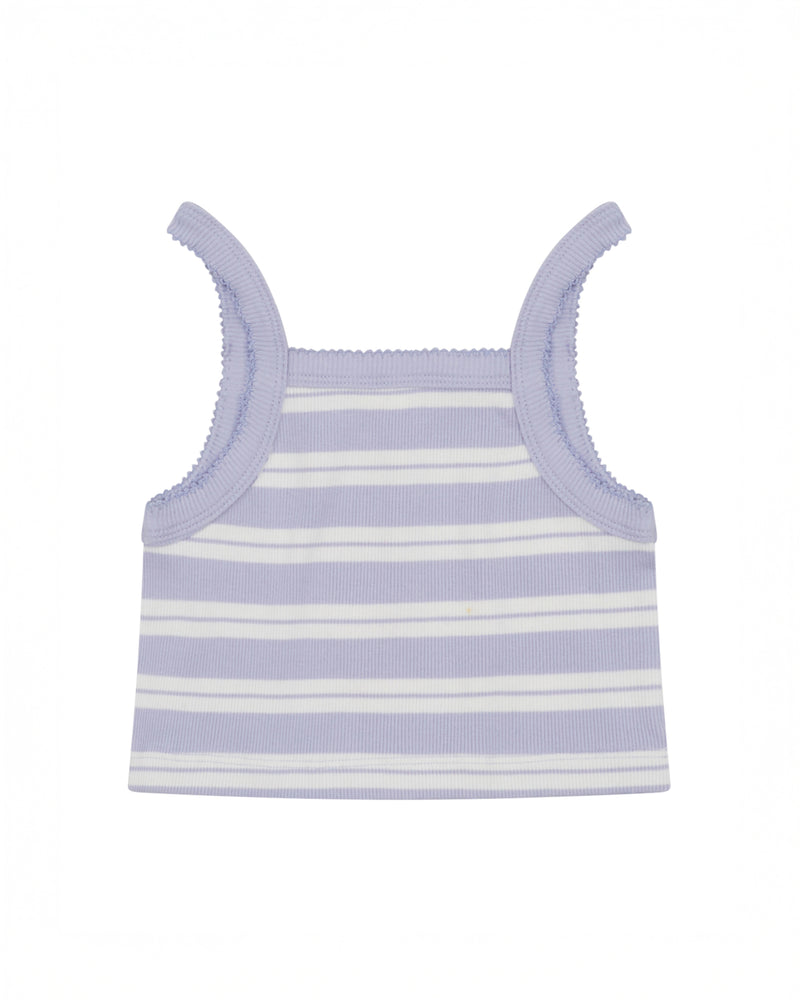 CLASSIC CROPPED SINGLET - LILAC STRIPE