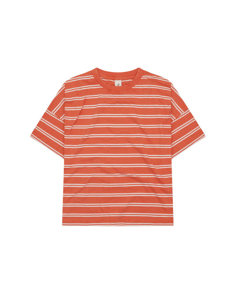OVERSIZED TEE - BURNT ORANGE STRIPE