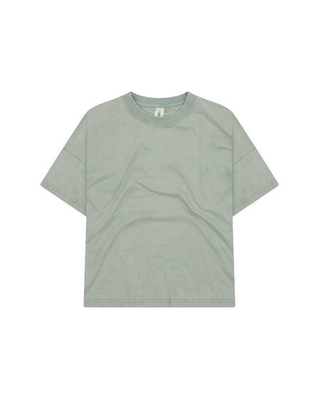BASIC TEE - SS LOGO <BR> WASHED TEAL