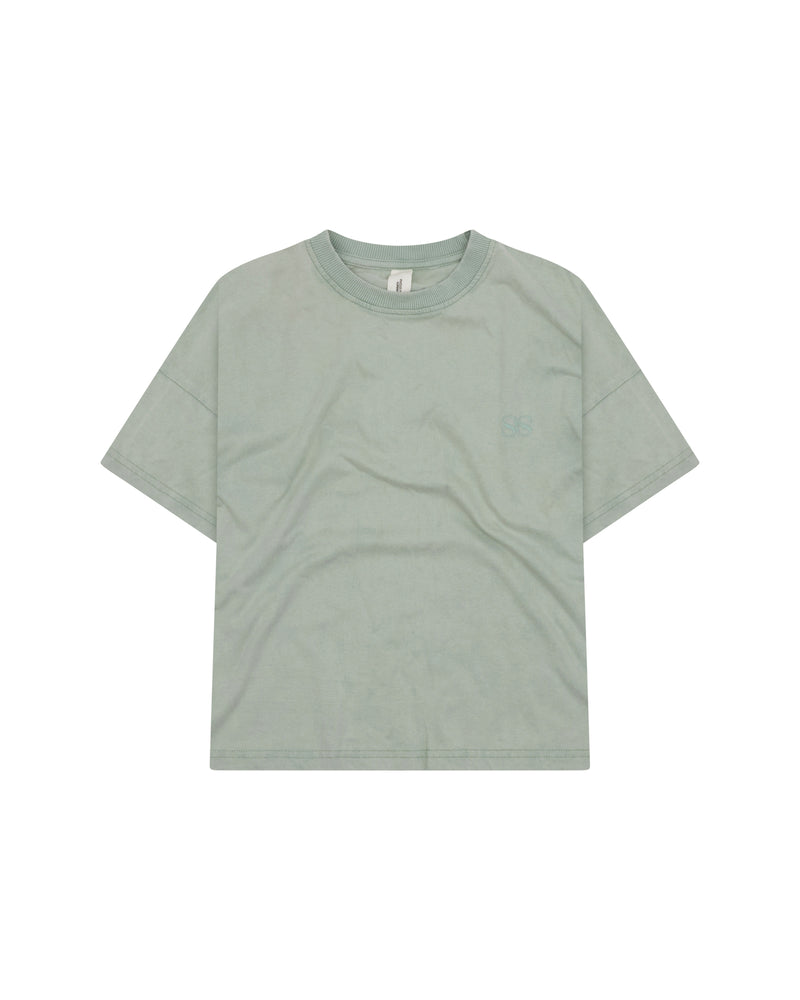 BASIC TEE - SS LOGO <BR> WASHED TEAL