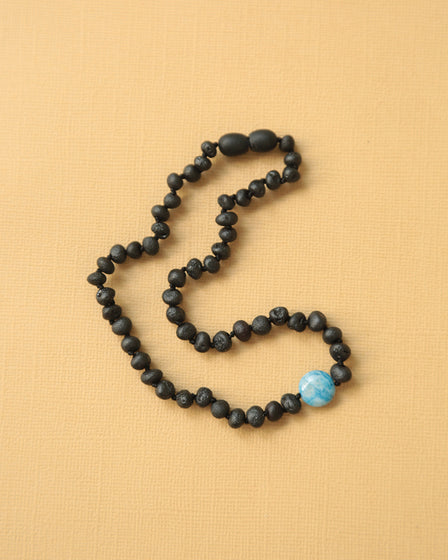 TURQUOISE AND RAW BLACK AMBER