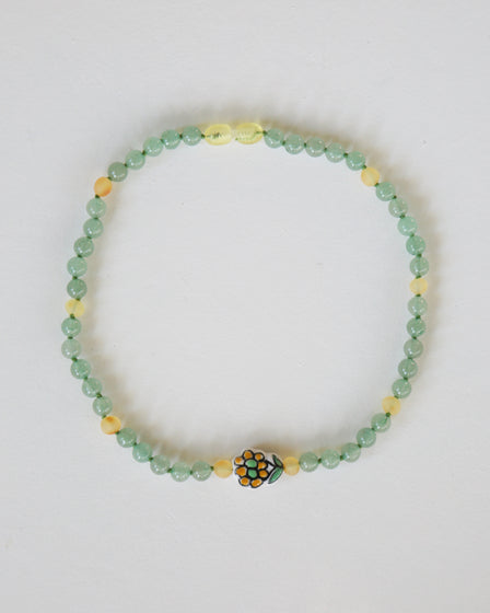 YELLOW FLOWER - GREEN AVENTURINE