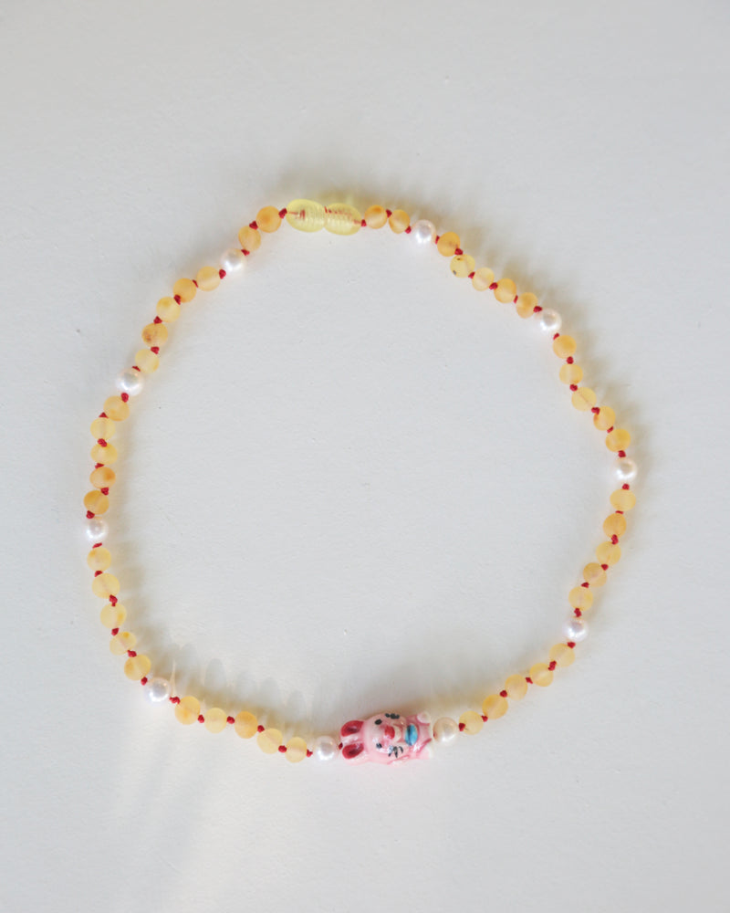 PINK BUNNY - PEARLS AND LEMON AMBER