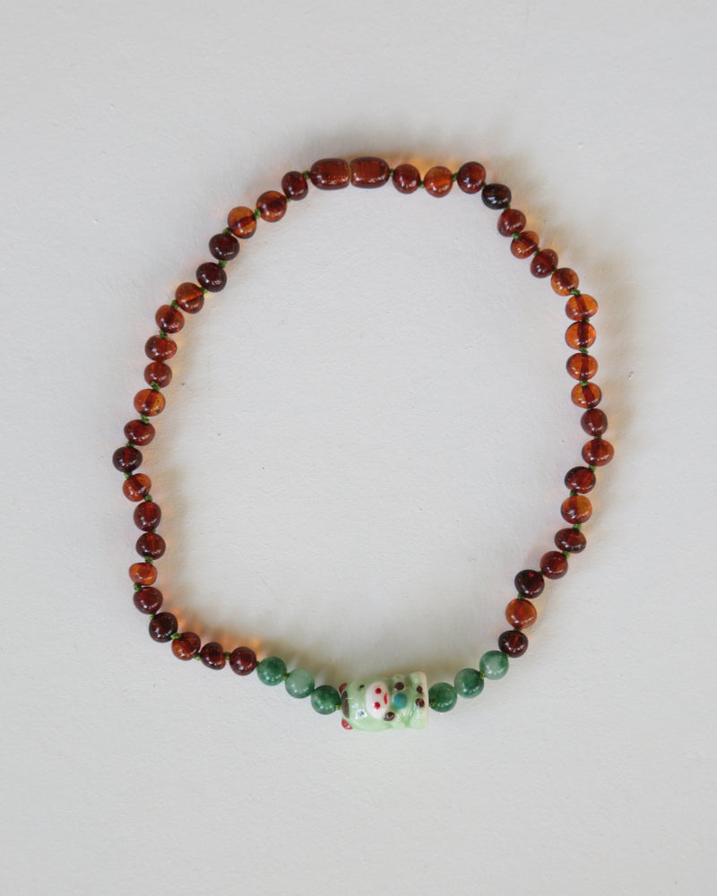 GREEN BULL - GREEN JASPER AMBER