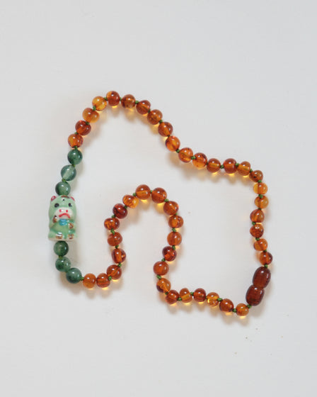 GREEN BULL - GREEN JASPER + AMBER