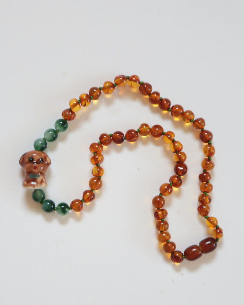 PUPPY - GREEN JASPER + AMBER