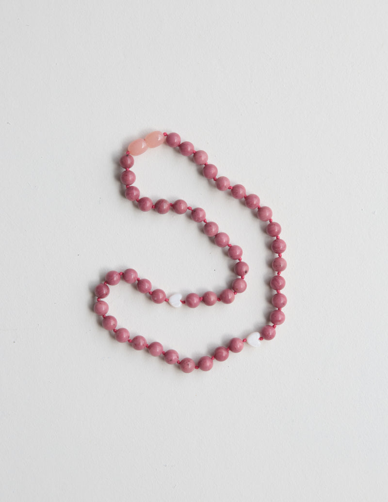 RHODONITE WITH SHELL HEARTS