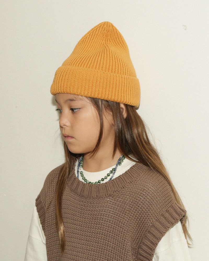 POINT BEANIE - GOLDEN YELLOW