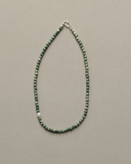 GREEN SPOTTED JASPER FRESH WATER PEARL