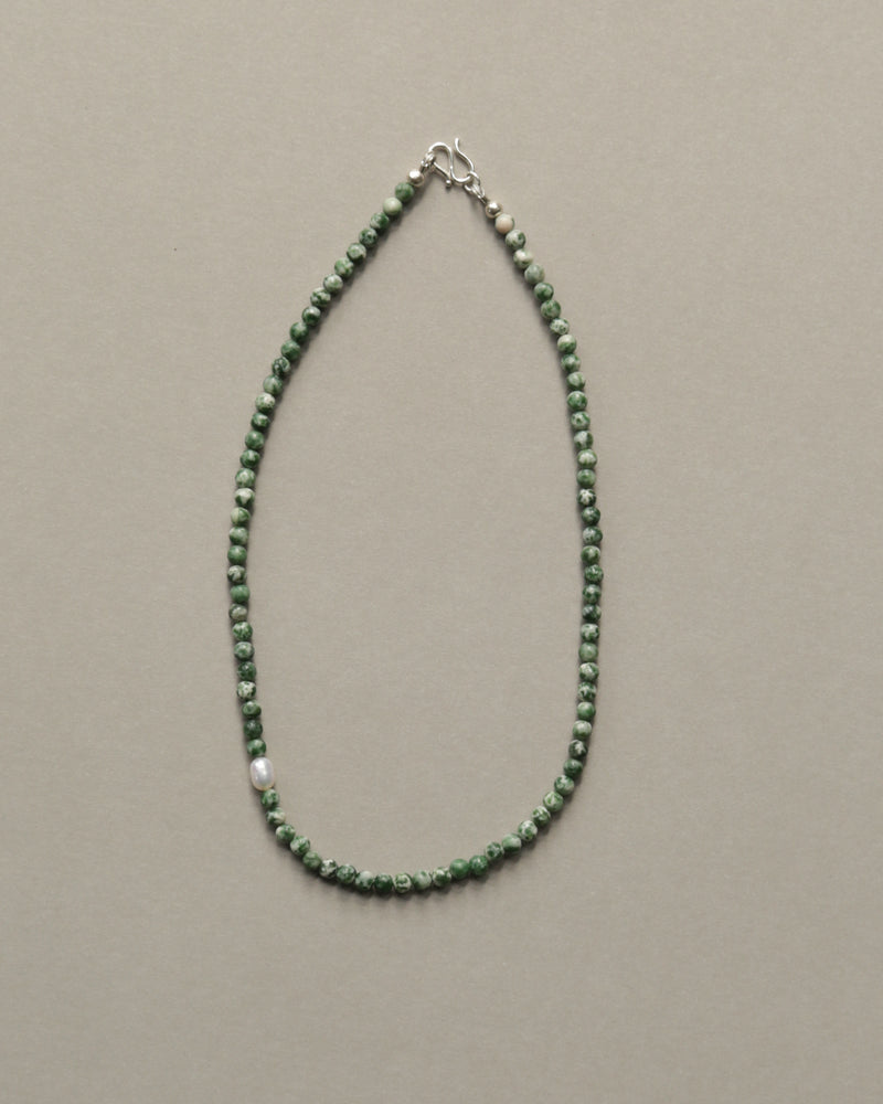 GREEN SPOTTED JASPER FRESH WATER PEARL
