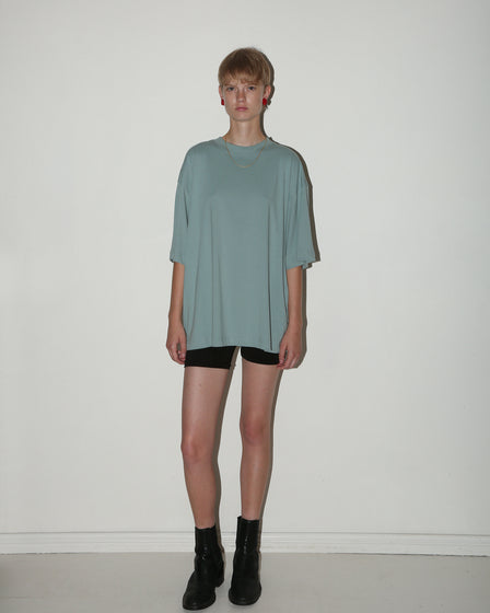 WOMENS BOYFRIEND TEE <BR> TEAL