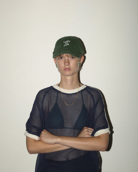 DAD CAP <BR> FOREST GREEN