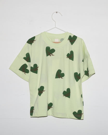 OVERSIZED TEE - GREEN HEART LOGO