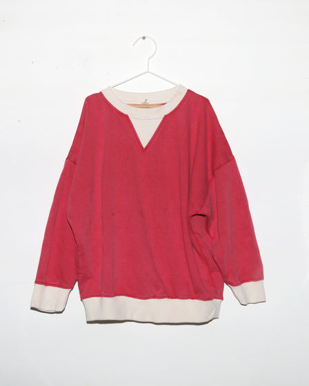 WOMENS VINTAGE PULLOVER <BR> RED