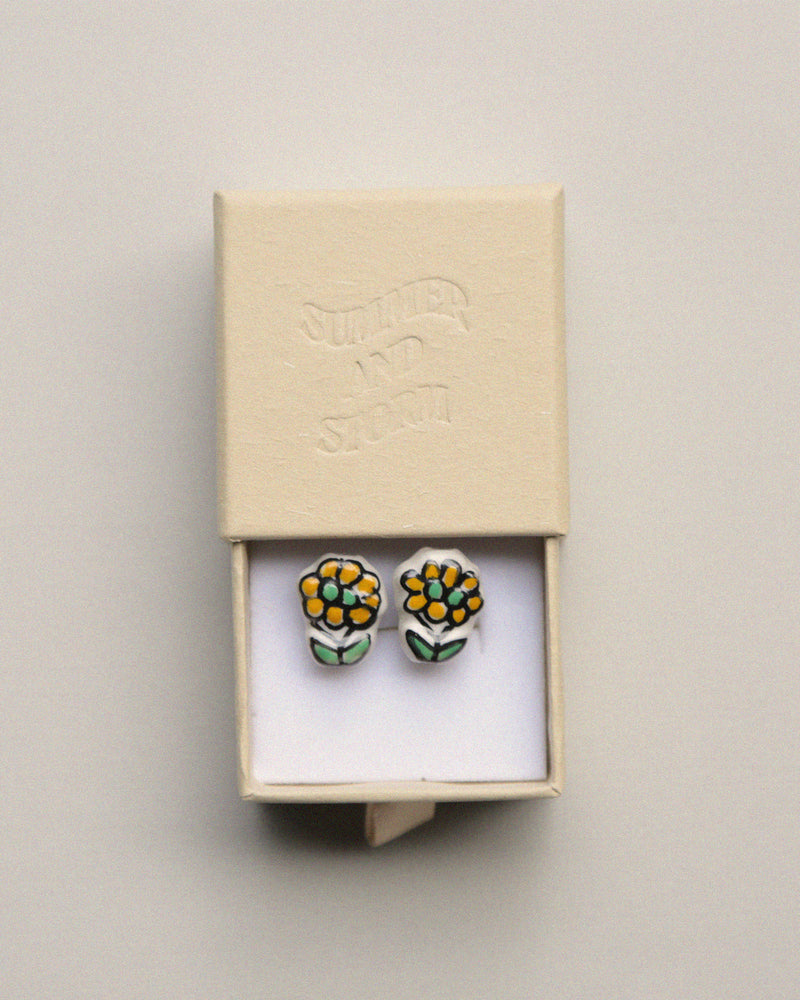 FLOWER CLIP ON EARINGS